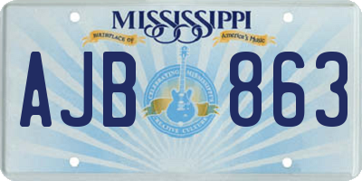 MS license plate AJB863