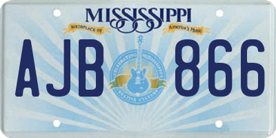 MS license plate AJB866