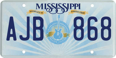 MS license plate AJB868