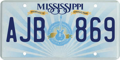 MS license plate AJB869