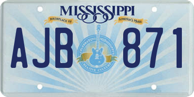MS license plate AJB871