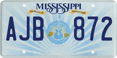 MS license plate AJB872