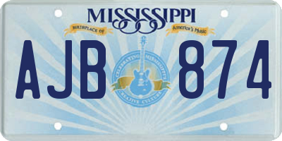 MS license plate AJB874