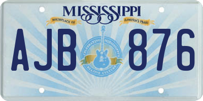 MS license plate AJB876