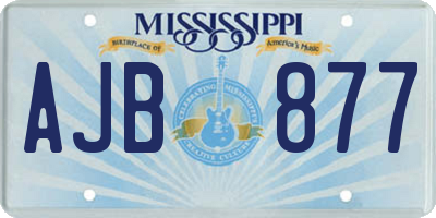 MS license plate AJB877