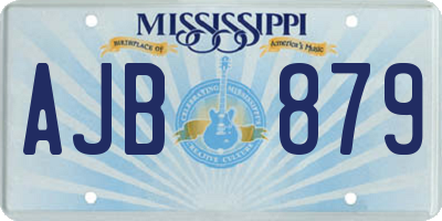 MS license plate AJB879