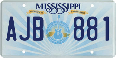 MS license plate AJB881