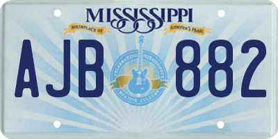 MS license plate AJB882