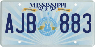 MS license plate AJB883