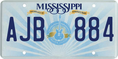 MS license plate AJB884