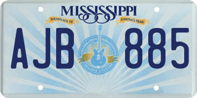 MS license plate AJB885