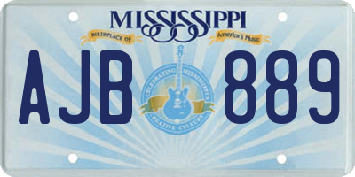MS license plate AJB889