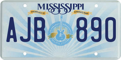 MS license plate AJB890