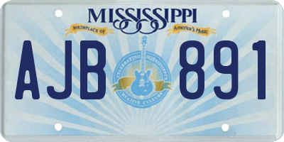 MS license plate AJB891