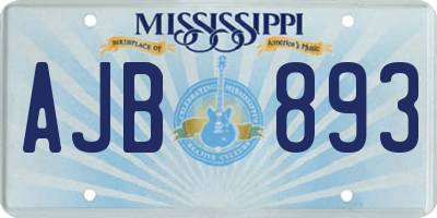 MS license plate AJB893