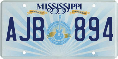 MS license plate AJB894
