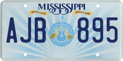 MS license plate AJB895