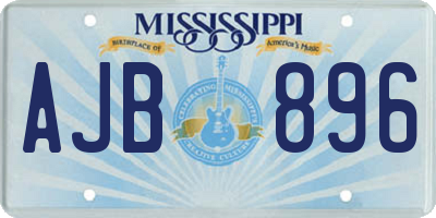 MS license plate AJB896