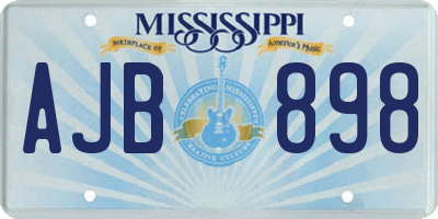 MS license plate AJB898