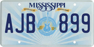 MS license plate AJB899