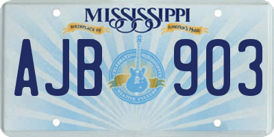 MS license plate AJB903