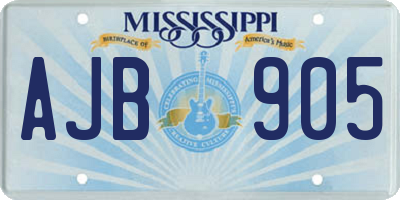 MS license plate AJB905