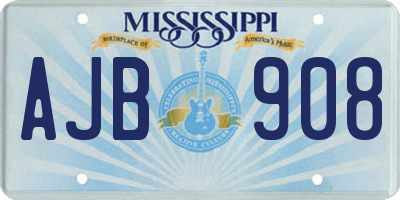 MS license plate AJB908