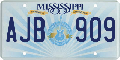MS license plate AJB909