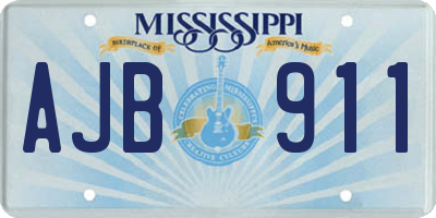 MS license plate AJB911