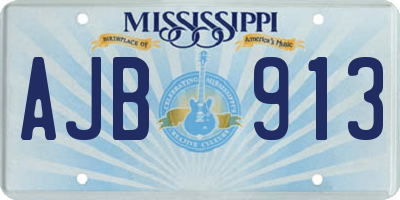 MS license plate AJB913