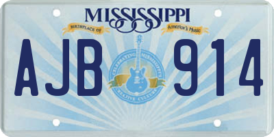 MS license plate AJB914