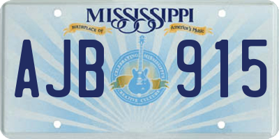 MS license plate AJB915