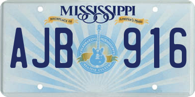 MS license plate AJB916