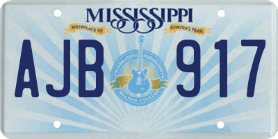 MS license plate AJB917