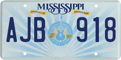 MS license plate AJB918