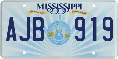 MS license plate AJB919