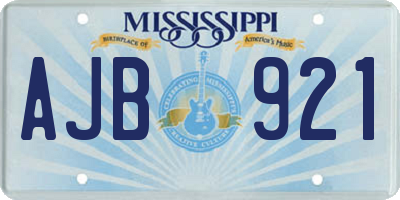 MS license plate AJB921