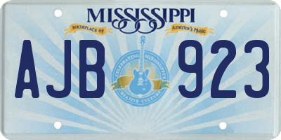 MS license plate AJB923
