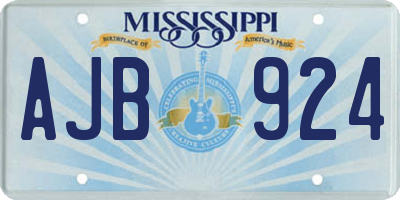 MS license plate AJB924