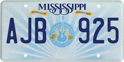 MS license plate AJB925