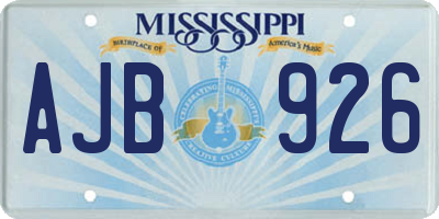 MS license plate AJB926