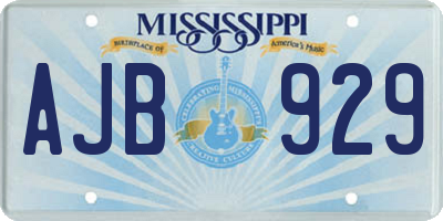 MS license plate AJB929