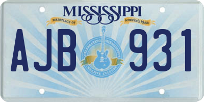 MS license plate AJB931