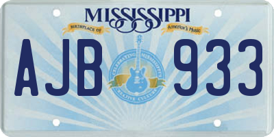 MS license plate AJB933