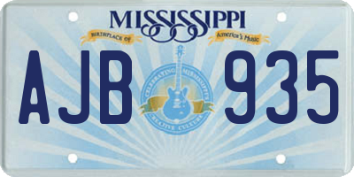 MS license plate AJB935