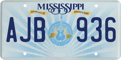 MS license plate AJB936