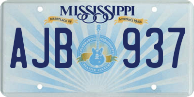 MS license plate AJB937