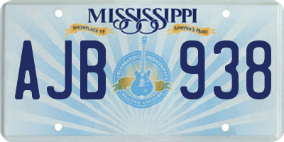 MS license plate AJB938