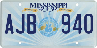 MS license plate AJB940