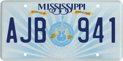 MS license plate AJB941